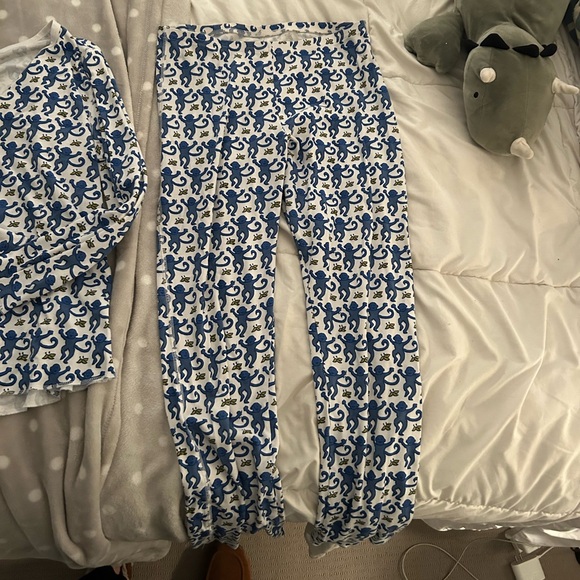 Roller Rabbit blue Monkey Pajamas size medium - Picture 4 of 5